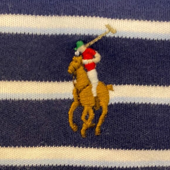 Polo Ralph Lauren Mens Polo Shirt 2XL Pima Soft Touch Navy & White Short Sleeve - Picture 6 of 7